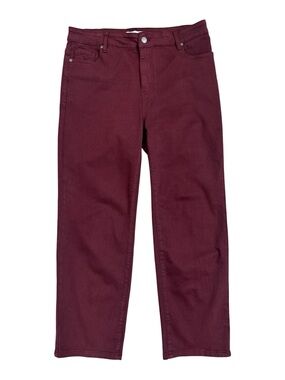 SIMORRA Women’s Straight-Leg Jeans in Deep Burgundy size 12